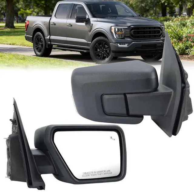 Main image of Passenger Side Door Mirror Compatible With 2021-2025 Ford F150 Mirror with Turn Signal Puddle Light Blind Spot Temperature Sensors Heated Power Glass Manual Folding,Matte Black(13Pins)