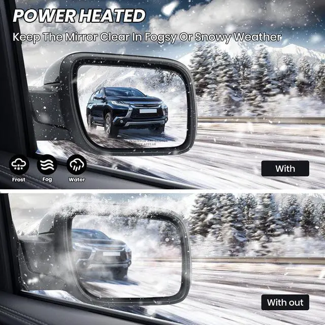 Alt view image 6 of 7 - Passenger Side Mirror for Ford Explorer 2011-2015 Textured Black (9 Pins) | Mirrors with Power Glass Heated with Turn Signal Light Puddle Lamp Blind Spot Detection(Right)