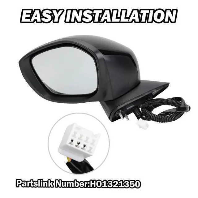 Alt view image 5 of 7 - Left Driver Side Mirror Compatible With 2022 2023 2024 2025 Honda Civic Sedan/Hatchback,Mirrors with Power Glass,Non-Heated,Manual Folding Black Replaces# HO1321350 76208T20A01