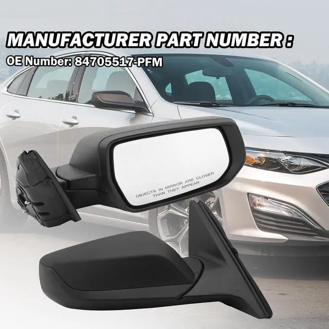 Alt view image 7 of 7 - Passenger Side View Mirror Compatible with Chevy Malibu 2016 2017 2018 2019 2020 2021 2022 Mirrors Non Heated Without Signal Light Manual Folding Right