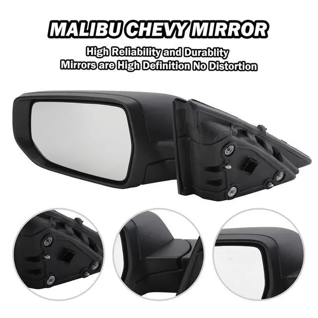 Alt view image 4 of 7 - Driver Side View Mirror Compatible with Chevy Malibu 2016 2017 2018 2019 2020 2021 2022 Non Heated Without Signal Light Manual Folding LH