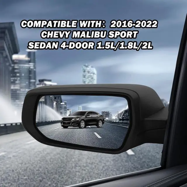 Alt view image 6 of 7 - Driver Side View Mirror Compatible with Chevy Malibu 2016 2017 2018 2019 2020 2021 2022 Non Heated Without Signal Light Manual Folding LH