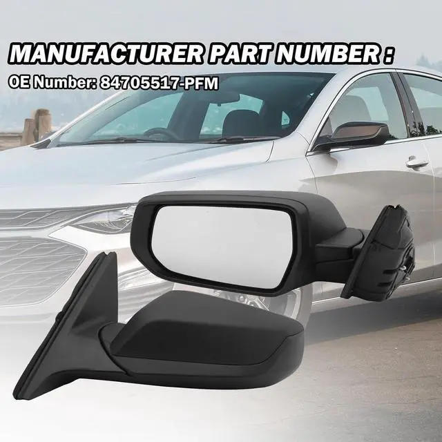 Alt view image 7 of 7 - Driver Side View Mirror Compatible with Chevy Malibu 2016 2017 2018 2019 2020 2021 2022 Non Heated Without Signal Light Manual Folding LH