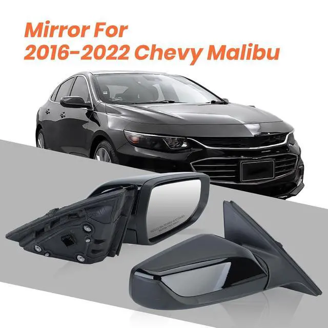 Alt view image 7 of 7 - Driver Side View Mirror Compatible with Chevy Malibu 2016 2017 2018 2019 2020 2021 2022 Non Heated Without Signal Light Manual Folding LH(Gloss Black)