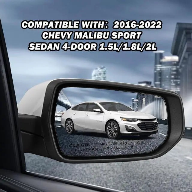 Alt view image 6 of 7 - Passenger Side View Mirror Compatible with Chevy Malibu 2016 2017 2018 2019 2020 2021 2022 Mirrors Non Heated Without Signal Light Manual Folding Right(White)