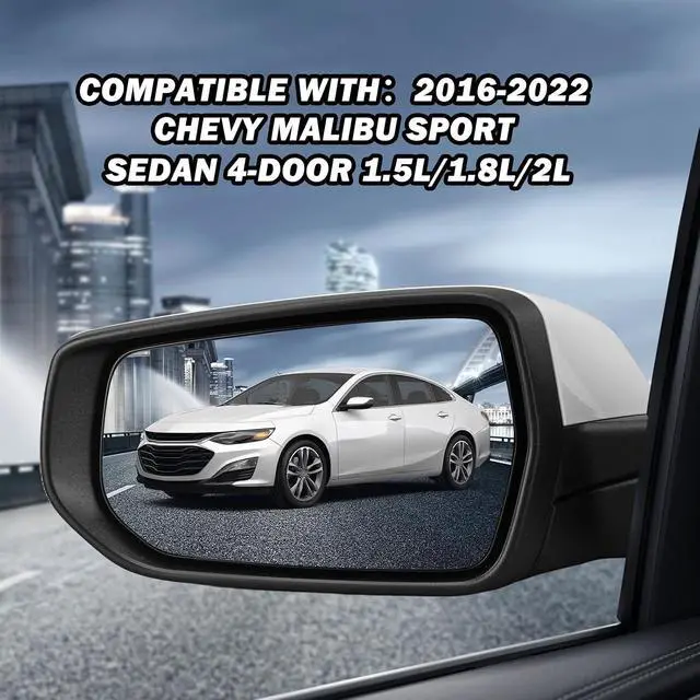Alt view image 6 of 7 - Driver Side View Mirror Compatible with Chevy Malibu 2016 2017 2018 2019 2020 2021 2022 Non Heated Without Signal Light Manual Folding LH(White)