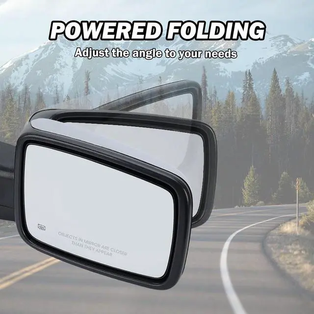 Alt view image 5 of 7 - Passenger Side Mirror Compatible with 2013-2018 Dodge Ram 1500 2500 3500 Mirrors with Heated Puddle Lamp Tuning LED Signal Power Fold Chrome(9+2Pins)