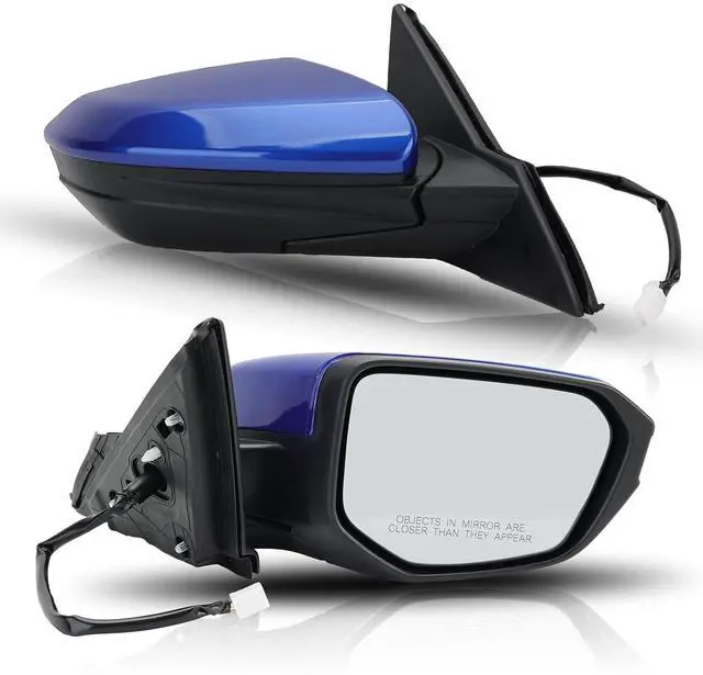 Main image of Passenger Side Door Mirror For 2016 2017 2018 2019 2020 2021 HONDA CIVIC LX SE Sport with Power Mirror Ajust Manual Fold Non-Heated Blue Replace 76258-TBA-A02ZA