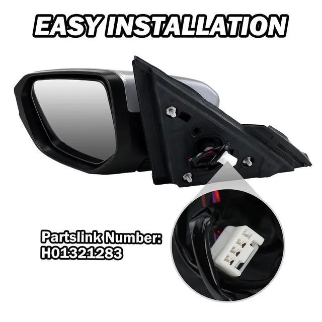 Alt view image 3 of 7 - Driver Side Mirror Compatible With 2016 2017 2018 2019 2020 2021 Honda Civic Coupe Sedan Hatchback,Mirror with Power Glass,Non-Heated,Manual Folding(Silvery)
