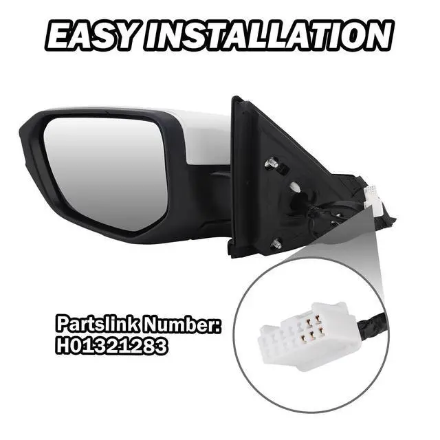 Alt view image 4 of 7 - Driver Side View Mirror Compatible with 2016-2021 Honda Civic Power Heated,Civic Side Mirror Left Replace# 76258TBAC02ZA, 5Pins-HeatedPaintable White
