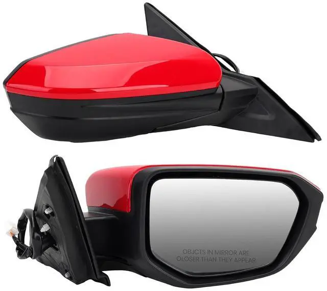Main image of Passenger Side Mirror Compatible With 2016 2017 2018 2019 2020 2021 Honda Civic Coupe Sedan Hatchback,Mirror with Power Glass,Non-Heated,Manual Folding(Red)