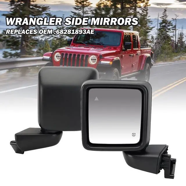 Alt view image 6 of 7 - Driver Side Mirror Compatible with Jeep Wrangler JL 2018-2025 Gladiator JT 2020-2025 Mirrors with Heated Blind Spot Power Adjustable Replace 68281893AE(7pins)