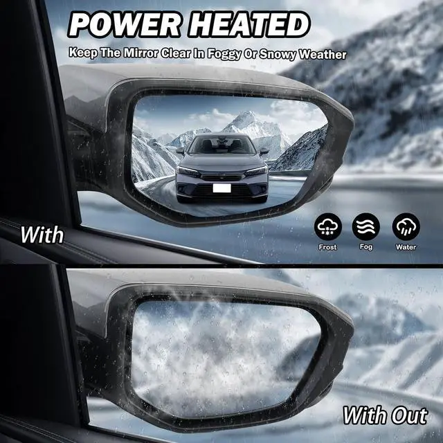 Alt view image 5 of 7 - Passenger Side Mirror Compatible with 2016 2017 2018 2019 2020 2021 Civic Mirror with View Camera Power Heated (Silvery), Right-11pins
