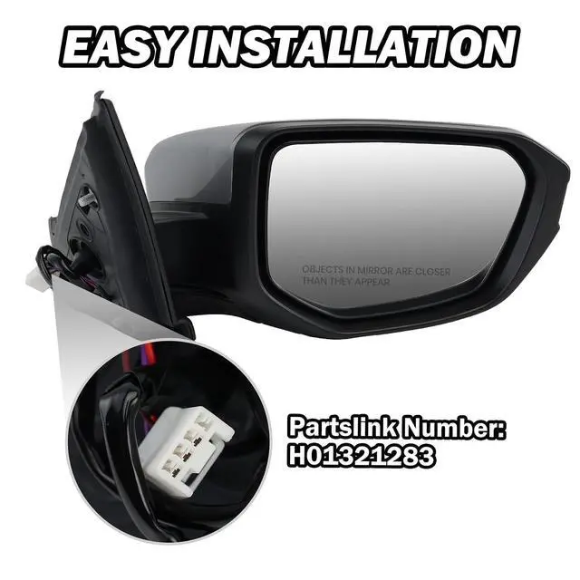 Alt view image 3 of 7 - Passenger Side Mirror Compatible With 2016 2017 2018 2019 2020 2021 Honda Civic Coupe Sedan Hatchback,Mirror with Power Glass,Non-Heated,Manual Folding(Silvery)