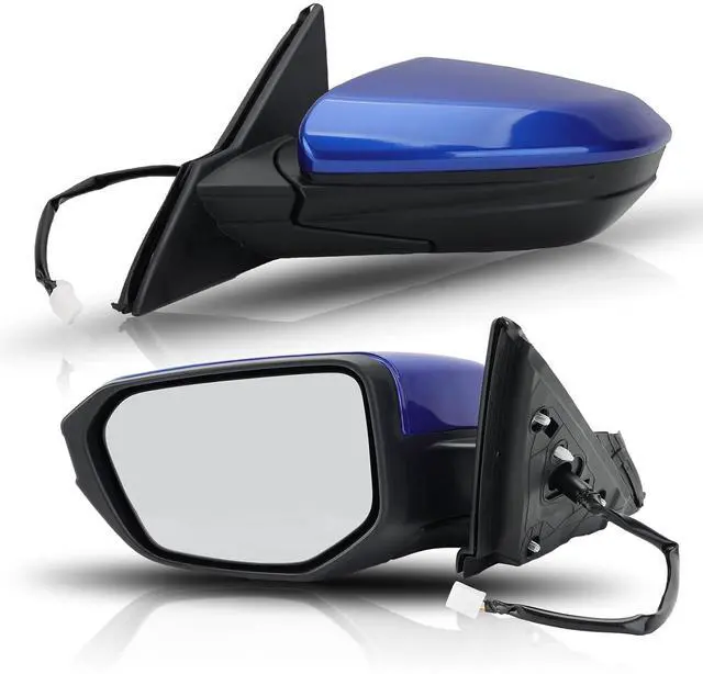 Main image of Left Driver Side Door Mirror For 2016 2017 2018 2019 2020 2021 HONDA CIVIC LX SE Sport with Power Mirror Ajust Manual Fold Non-Heated Blue Replace 76258-TBA-A02ZA