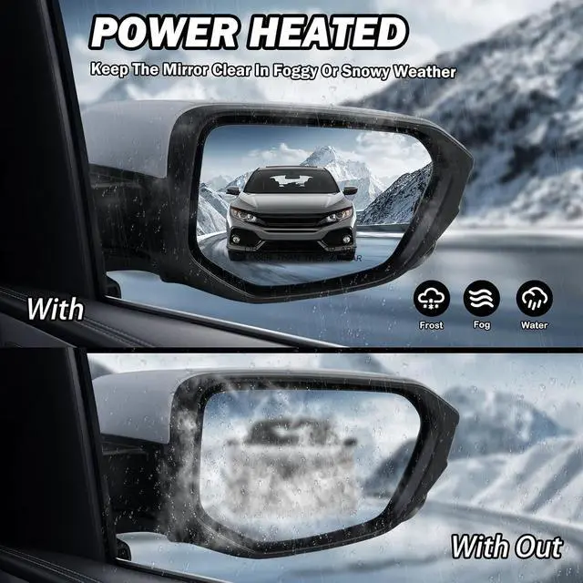 Alt view image 5 of 7 - Passenger Side Mirror Compatible with 2016 2017 2018 2019 2020 2021 Civic Mirror with View Camera Power Heated (Paintable)