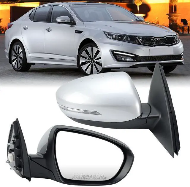 Main image of Passenger Side Mirror Compatible with 2011 2012 2013 Kia Optima Mirrors with Turn Signal Light,Power Glass,Manual Folding,Silvery (5 Pins)