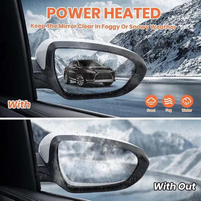 Alt view image 4 of 7 - Passenger Side Mirror Compatible with 2014 2015 Kia Optima Mirrors with Heated,Turn Signal Light,Power Glass,Manual Folding White (6 Pins)