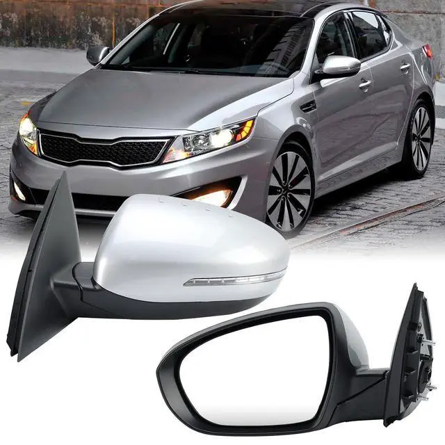 Main image of Driver Mirror Compatible with 2014 2015 Kia Optima Mirrors with Heated,Turn Signal Light,Power Glass,Manual Folding,Silvery (6 Pins)