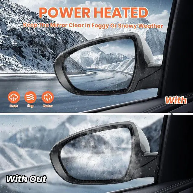 Alt view image 6 of 7 - Driver Mirror Compatible with 2014 2015 Kia Optima Mirrors with Heated,Turn Signal Light,Power Glass,Manual Folding,Silvery (6 Pins)