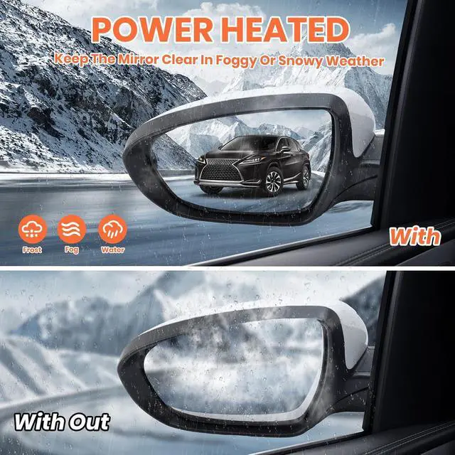 Alt view image 4 of 7 - Left Driver Mirror Compatible with 2014 2015 Kia Optima Mirrors with Heated,Turn Signal Light,Power Glass,Manual Folding White (6 Pins)