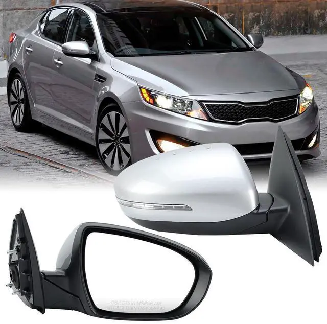 Main image of Passenger Side Mirror Compatible with 2014 2015 Kia Optima Mirrors with Heated,Turn Signal Light,Power Glass,Manual Folding,Silvery(6 Pins)