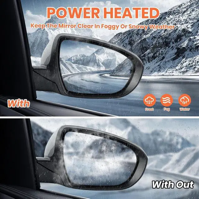 Alt view image 6 of 7 - Passenger Side Mirror Compatible with 2014 2015 Kia Optima Mirrors with Heated,Turn Signal Light,Power Glass,Manual Folding,Silvery(6 Pins)