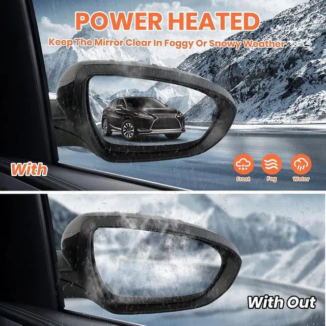 Alt view image 4 of 7 - Passenger Side Mirror Compatible with 2014 2015 Kia Optima Mirrors with Heated,Turn Signal Light,Power Glass,Manual Folding,Replace KI1321175 Black (6 Pins)