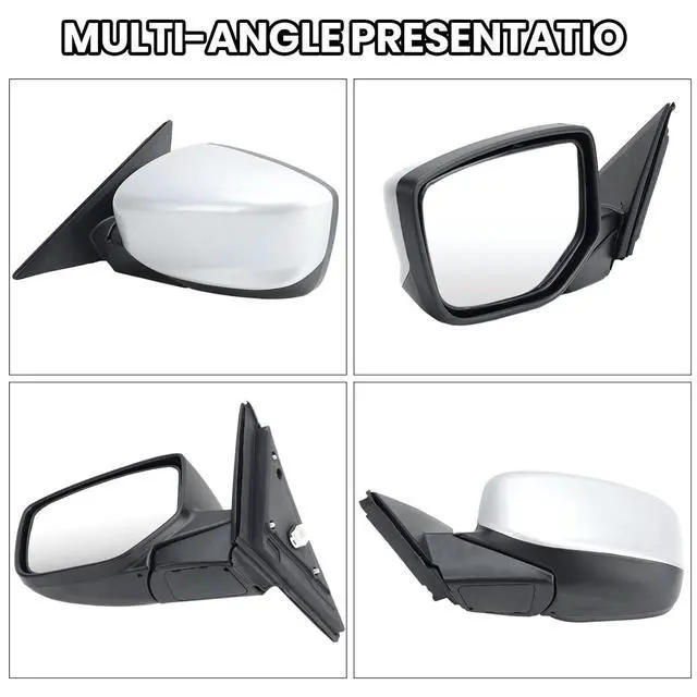 Alt view image 5 of 7 - Driver Side Mirror Compatible with 2008 2009 2010 2011 2012 Honda Accord Rear View Mirrors with Power Glass Manual Folding Non-Heated Alabaster Silver Metallic 3 Pins Left