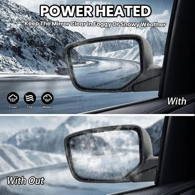 Alt view image 5 of 7 - Driver Side Mirror Compatible with Honda Accord 2008 2009 2010 2011 2012 Mirrors with Heated Power Glass Manual Folding Left Door Mirrors Assembly 5 Pins Alabaster Silver Metallic