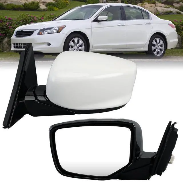 Main image of Driver Side Mirror Compatible with Honda Accord 2008 2009 2010 2011 2012 Mirrors with Heated Power Glass Manual Folding Left Door Mirrors Assembly 5 Pins White