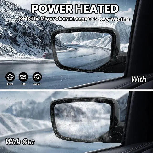 Alt view image 4 of 7 - Driver Side Mirror Compatible with Honda Accord 2008 2009 2010 2011 2012 Mirrors with Heated Power Glass Manual Folding Left Door Mirrors Assembly 5 Pins White