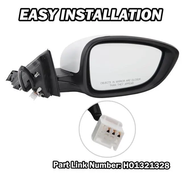 Alt view image 7 of 7 - Passenger Side View Mirror Compatible with 2018 2019 2020 2021 2022 Honda Accord Sedan White Non Heated Without Signal Light 76208TVEH01