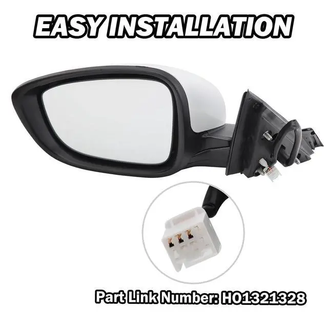 Alt view image 7 of 7 - Honda Accord Door Mirror Compatible with 2018 2019 2020 2021 2022 Honda Accord Driver Side Mirror White Non Heated Without Signal Light 76258TVEH01