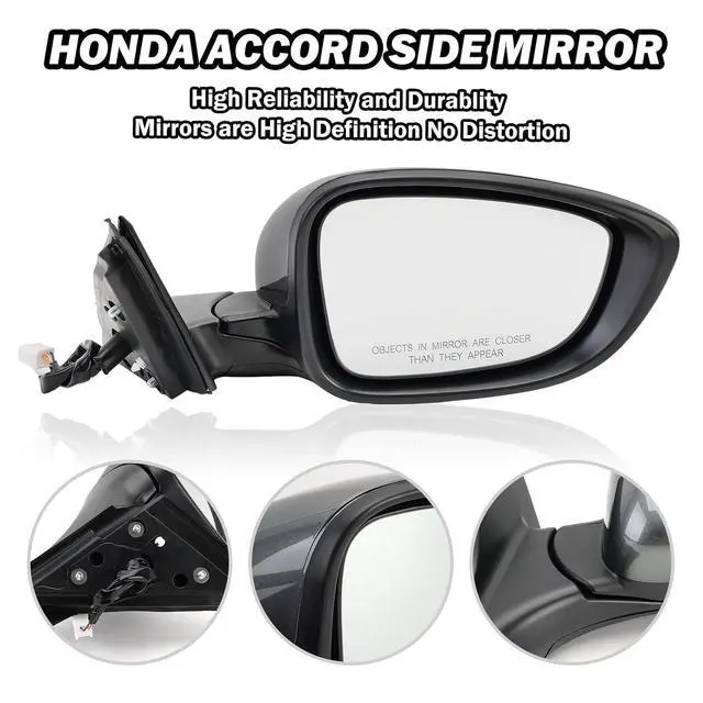 Alt view image 3 of 7 - Right Passenger Side Mirror Compatible with Honda Accord 2018 2019 2020 2021 Mirrors with Power,Non-Heated,Sport 1.5T, Repalce 76258-TVA-A02 HO1320328, Grey