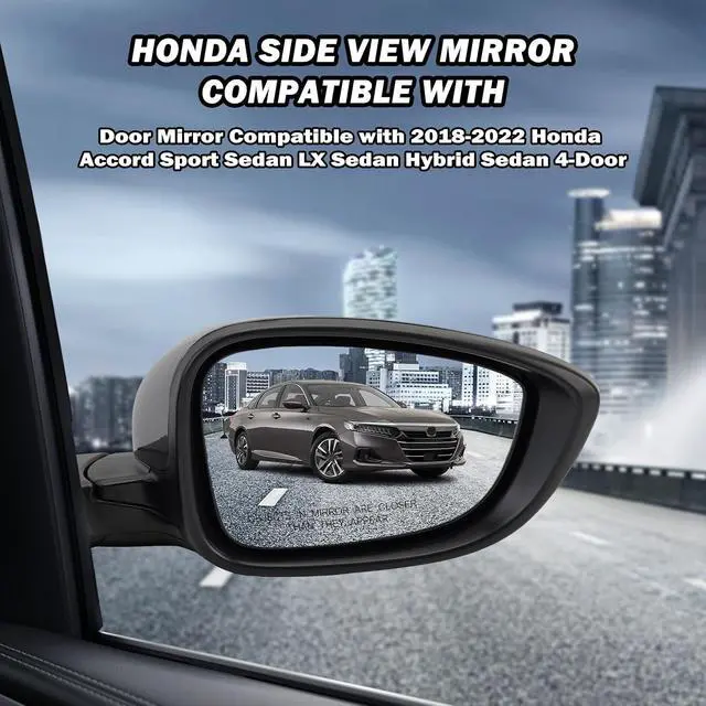 Alt view image 4 of 7 - Right Passenger Side Mirror Compatible with Honda Accord 2018 2019 2020 2021 Mirrors with Power,Non-Heated,Sport 1.5T, Repalce 76258-TVA-A02 HO1320328, Grey
