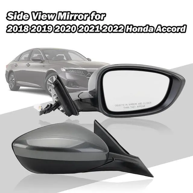 Alt view image 5 of 7 - Right Passenger Side Mirror Compatible with Honda Accord 2018 2019 2020 2021 Mirrors with Power,Non-Heated,Sport 1.5T, Repalce 76258-TVA-A02 HO1320328, Grey