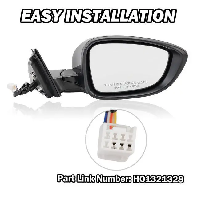 Alt view image 7 of 7 - Right Passenger Side Mirror Compatible with Honda Accord 2018 2019 2020 2021 Mirrors with Power,Non-Heated,Sport 1.5T, Repalce 76258-TVA-A02 HO1320328, Grey