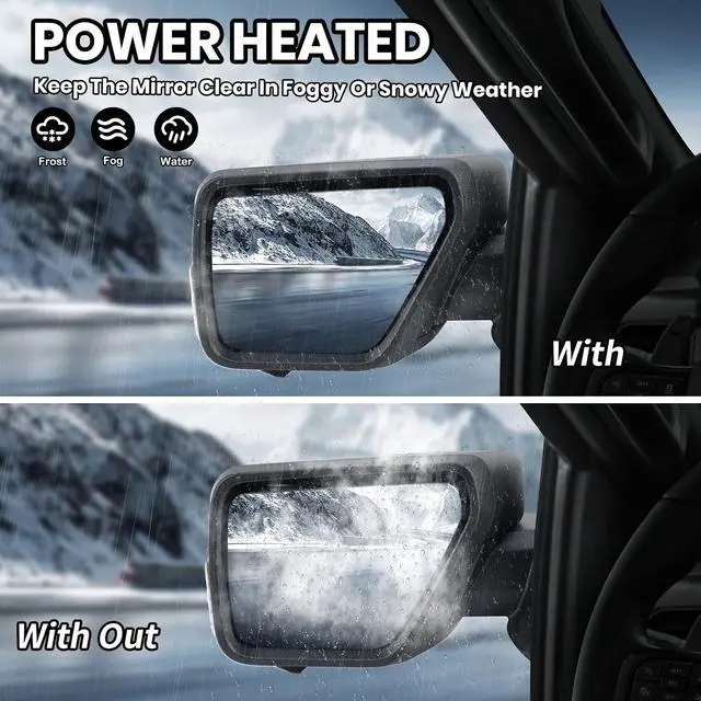 Alt view image 5 of 7 - Left Driver Side Mirror for Ford 2021-2024 Ford F150 with Camera(11+1 Pins) | Mirrors with Turn Signal Blind Spot Detection,Puddle Lights Power Heated