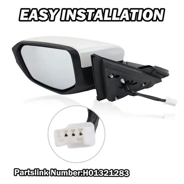 Alt view image 6 of 7 - Driver Side Mirror Compatible With 2016 2017 2018 2019 2020 2021 Honda Civic Coupe Sedan Hatchback,Mirror with Power Glass,Non-Heated,Manual Folding