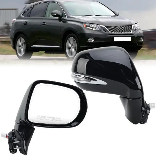 Main image of Passenger Side Mirror for 2013 2014 2015 Lexus RX350 RX450H Black(16Pins) | Mirrors with Mirror Power Folding Memory Turn Signal Puddle Light Heated Power Glass Right