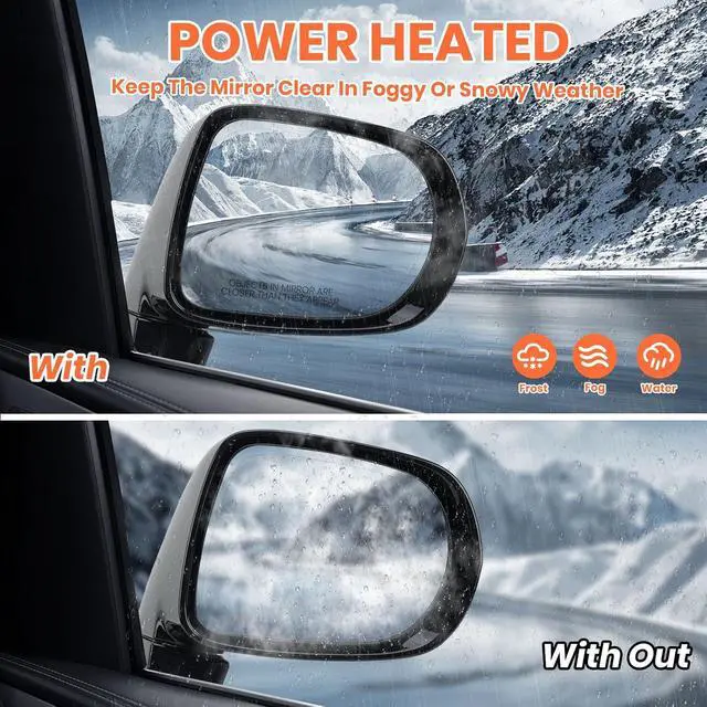 Alt view image 5 of 7 - Passenger Side Mirror for 2013 2014 2015 Lexus RX350 RX450H Black(16Pins) | Mirrors with Mirror Power Folding Memory Turn Signal Puddle Light Heated Power Glass Right