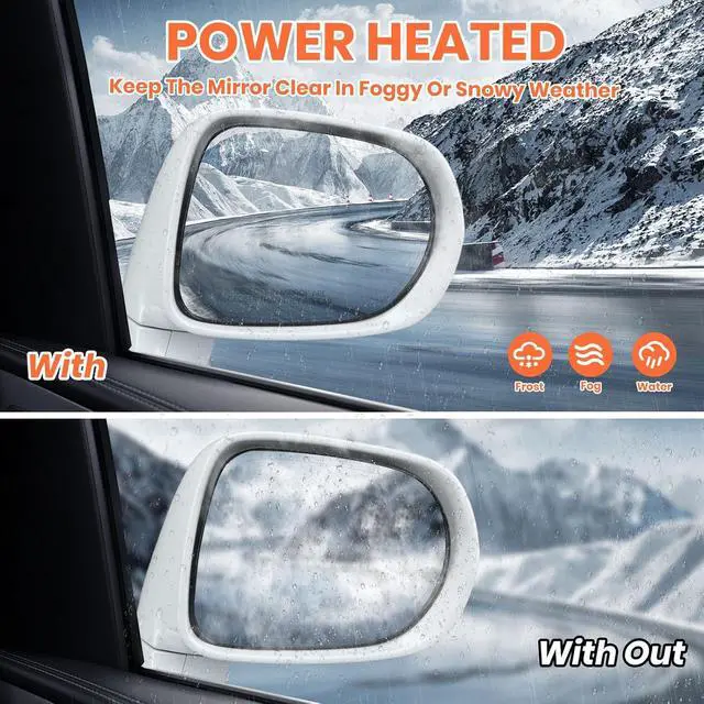 Alt view image 5 of 7 - Passenger Side Mirror for 2013 2014 2015 Lexus RX350 RX450H White(16Pins) | Mirrors with Mirror Power Folding Memory Turn Signal Puddle Light Heated Power Glass Right