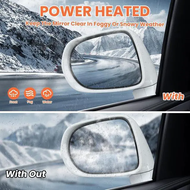 Alt view image 5 of 7 - Driver Side Mirror for 2010-2012 Lexus RX350 RX450H White(14Pins) | Mirrors with Mirror Memory Turn Signal Puddle Light Heated Power Glass Manual Folding Left
