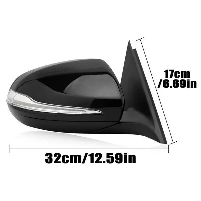 Alt view image 7 of 7 - W205 Side Mirror for 2015-2021 Mercedes Benz C Class C180 C260 C300,Mercedes Passenger Side Door Mirror with Electrical Folding/Blind Spot/Heated/LED Turning Signal Light/Memory/Puddle Lights Black