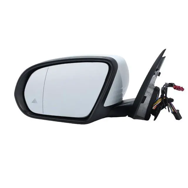 Alt view image 2 of 7 - W205 Side Mirror for 2015-2021 Mercedes Benz C Class C180 C260 C300,Mercedes Driver Side Door Mirror with Electrical Folding/Blind Spot/Heated/LED Turning Signal Light/Memory/Puddle Lights (White)