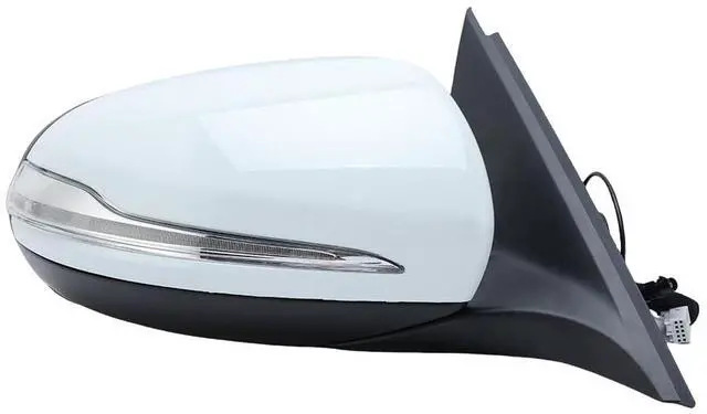 Main image of W205 Side Mirror for 2015-2021 Mercedes Benz C Class C180 C260 C300,Mercedes Passenger Side Door Mirror with Electrical Folding/Blind Spot/Heated/LED Turning Signal Light/Memory/Puddle Lights (White)