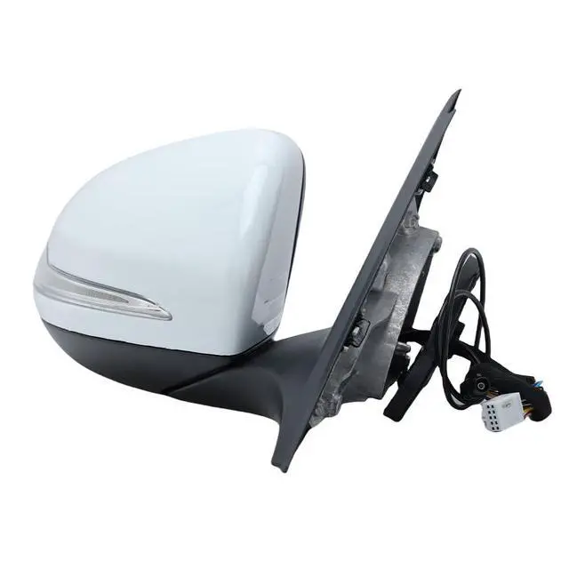 Alt view image 4 of 7 - W205 Side Mirror for 2015-2021 Mercedes Benz C Class C180 C260 C300,Mercedes Passenger Side Door Mirror with Electrical Folding/Blind Spot/Heated/LED Turning Signal Light/Memory/Puddle Lights (White)