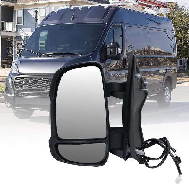 Main image of Left Driver Side Mirror for with 2014-2024 Ram Promaster 1500/2500/3500,Mirrors with Turn Signals Light,Temperature Sensor,Without Power Glass,Replaces# CH1320417 5VE99JXWAB(Short Arm)2+2Pins