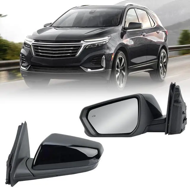 Main image of Driver Side Mirror Compatible With 2018-2024 Chevy Equinox GMC Terrain 8Pin | Mirrors With Power Glass Heated Turn Signal Blind Spot Replaces#84225386 (Black)